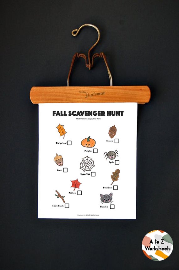 Fall Scavenger Hunt Printable Kids Games Fall Neighborhood Etsy