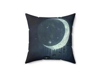 Dripping Crescent Moon pillow | Night Sky Moonlight Decorative Pillow