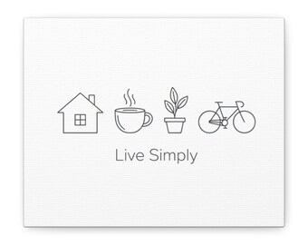 Live Simply One-Line Icons Canvas | Minimal Single Continuous Line Art