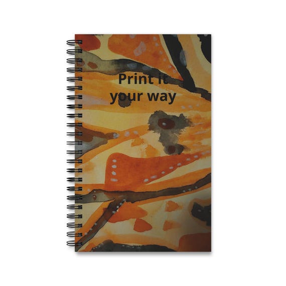 Abstract Orange Watercolor Print It Your Way Spiral Journal | Lined Notebook