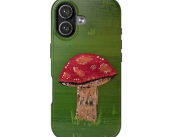 Red Toadstool Mushroom phone case | iPhone protective case, whimsical mushroom art