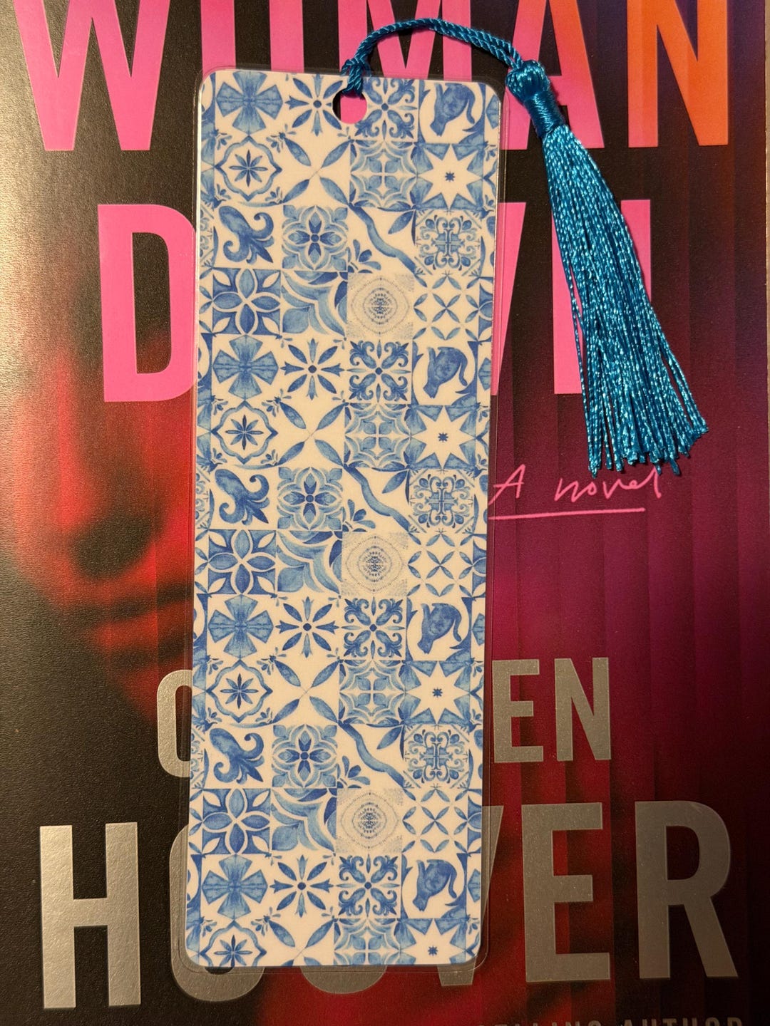 Blue Tile Bookmark With Tassel, Ceramic Pattern Bookmark, Book Lover ...