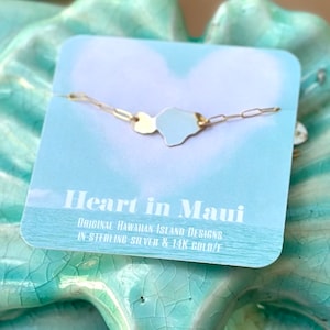 Maui Midi Bracelet-Maui or Heart in Maui Island Paperclip Bracelet in sterling silver or 14kgf image 9