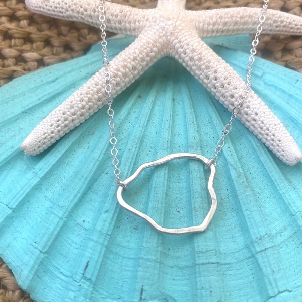 Kauai Outline Necklace •sterling silver or 14K gf