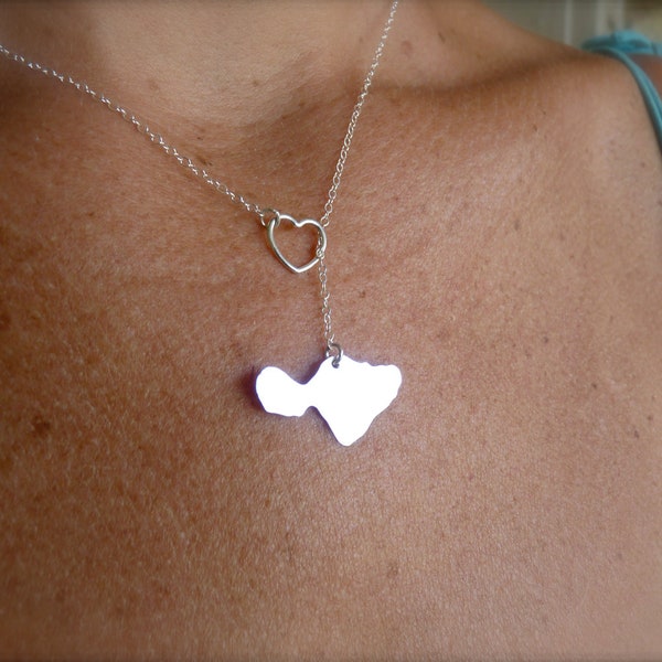 Maui Through My Heart, Island Lariat Necklace handmade by Sparrow Seas