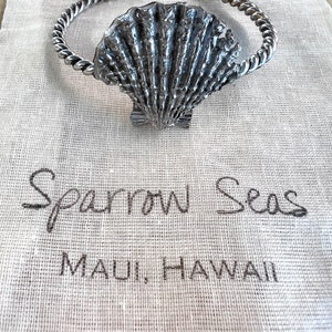 SunriseShell Original Piece Sterling Silver Cuff Bracelet by Sparrow Seas, Hawaii image 2