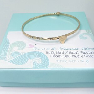 Hawaiian Islands Bangle Dainty Islands Bracelet in 14Kgf or Sterling Silver image 3