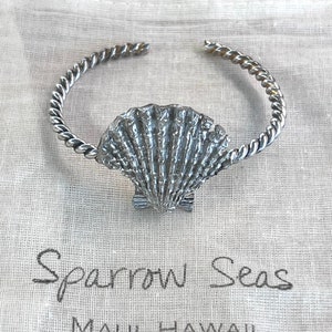 SunriseShell Original Piece Sterling Silver Cuff Bracelet by Sparrow Seas, Hawaii image 1