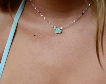 Maui Ocean Opal Necklace made in sterling silver or 14kgf