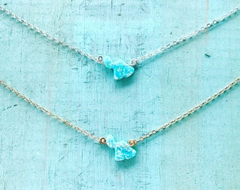 Maui Ocean Opal Necklace made in sterling silver or 14kgf