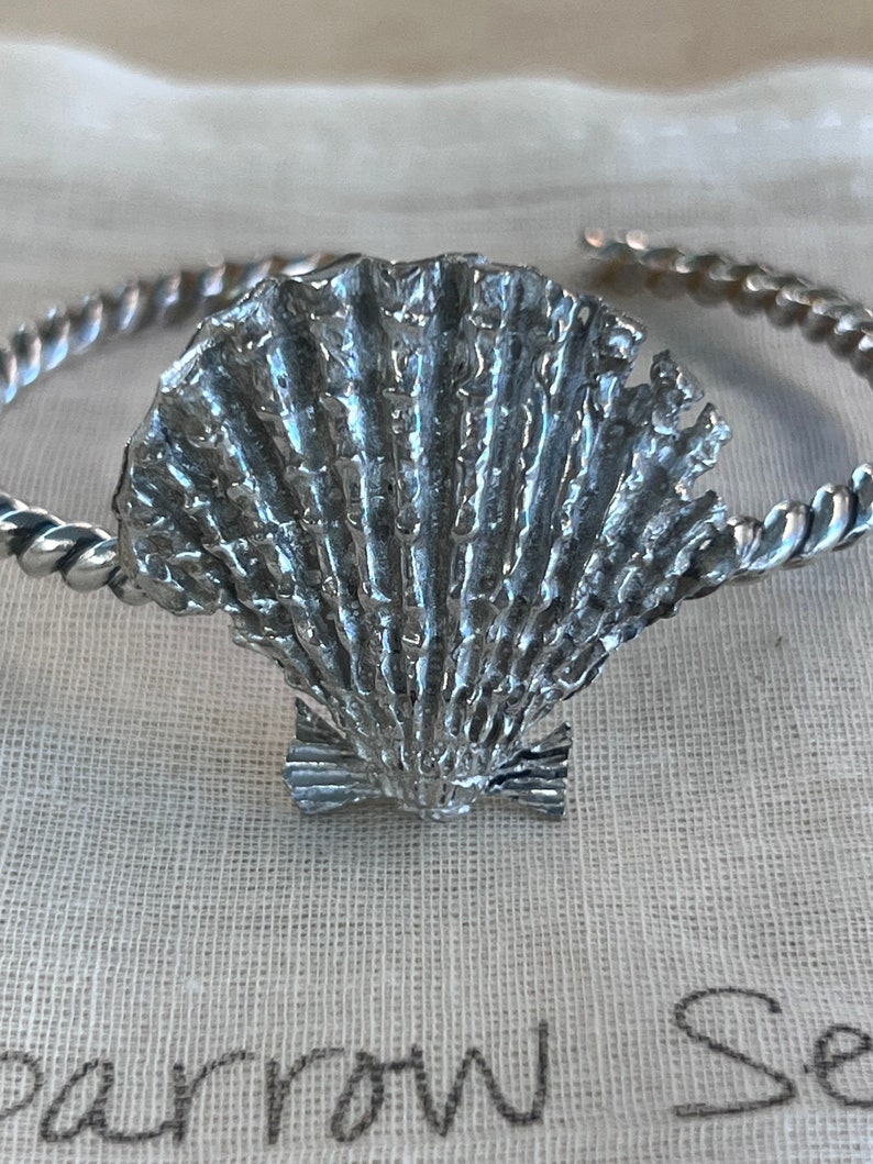 SunriseShell Original Piece Sterling Silver Cuff Bracelet by Sparrow Seas, Hawaii image 3