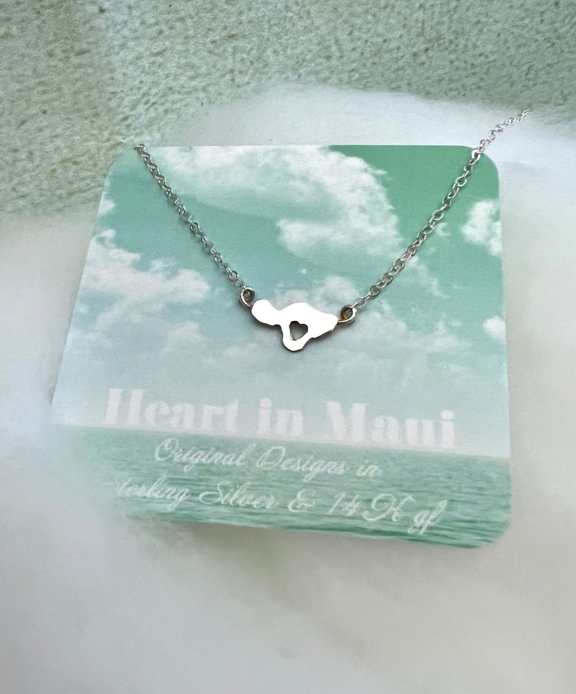 Heart in Maui Dainty Necklace 14K Gf or Sterling Hawaiian - Etsy