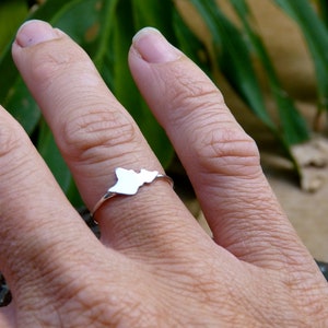 Oahu Ring, Dainty island handmade in Sterling or 14K gf-made to any size