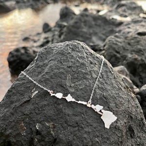 Hawaiian Islands Necklace -Original Necklace of the Islands handmade in sterling silver or 14K Gold/F