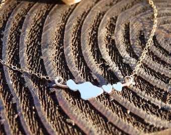 Just Maui'd, Two Hearts In love in Maui Island Necklace in 14kgf or Sterling Silver Necklace