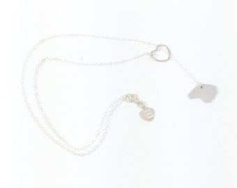 Lanai Necklace, Heart in Lanai, Lariat Sterling Silver Necklace by Sparrow Seas