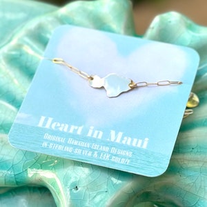 Maui Midi Bracelet-Maui or Heart in Maui Island Paperclip Bracelet in sterling silver or 14kgf image 10