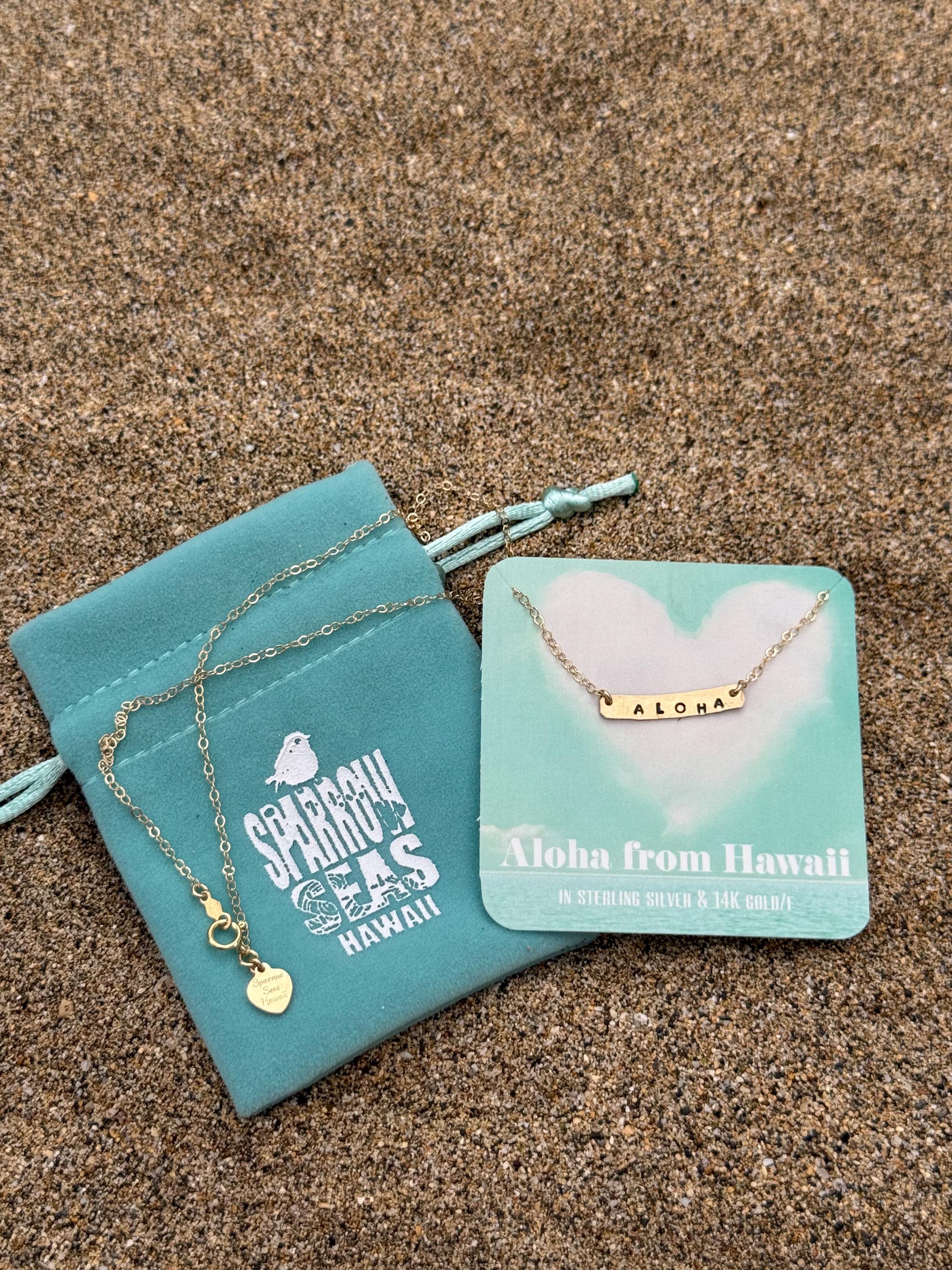 Aloha 14kgf Bar Necklace-perfect Gift of ALOHA! - Etsy