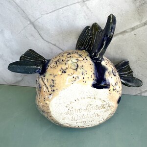 Northern Lights Sunrise Shell Maui Puffer Original Ceramic Sculpture that makes you smile one of a kind image 5