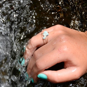 Maui Ocean Opal Spiral Ring image 1