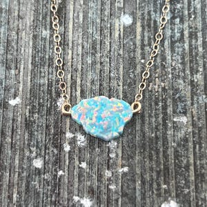Kauai Ocean Opal Hawaiian Island Necklace - Sterling Silver or 14kgf- Perfect Kauai Gift