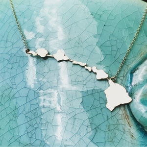 Hawaiian Islands Necklace Original Necklace of the Islands handmade in sterling silver or 14K Gold/F image 2