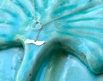 Molokai Through My Heart, Island Lariat Necklace in 14Kgf or Sterling