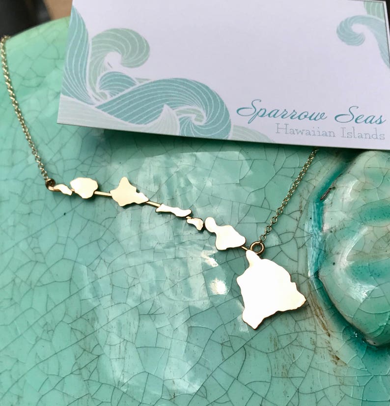 Hawaiian Islands Necklace Sterling Silver or 14K gf Big Etsy