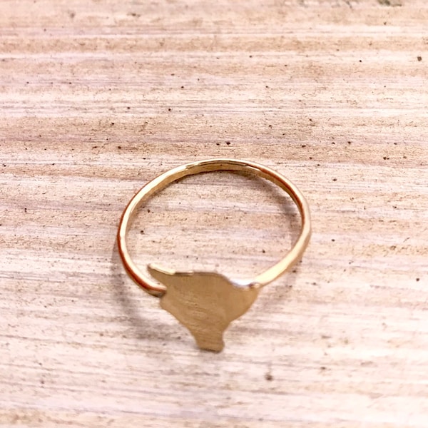 Big island of Hawaii Dainty ring-made to size in sterling silver or 14kgf