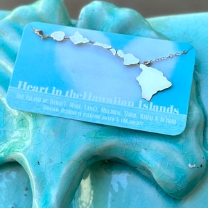 Hawaii State Necklace official Miss Hawaii USA 14kgf or Sterling Silver Original Hawaiian Islands Necklace image 8
