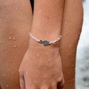 Maui Midi Bracelet-Maui or Heart in Maui Island Paperclip Bracelet in sterling silver or 14kgf image 1
