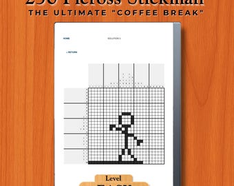 250 Stickman Picross dla reMarkable 2 | Łamigłówki Nonogramowe Interaktywne PDF E-Ink