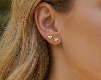 18K Gold Filled Flower Huggie Hoop Earrings, CZ Floral Dangle Hoops, Dainty Minimalist Jewelry Gift