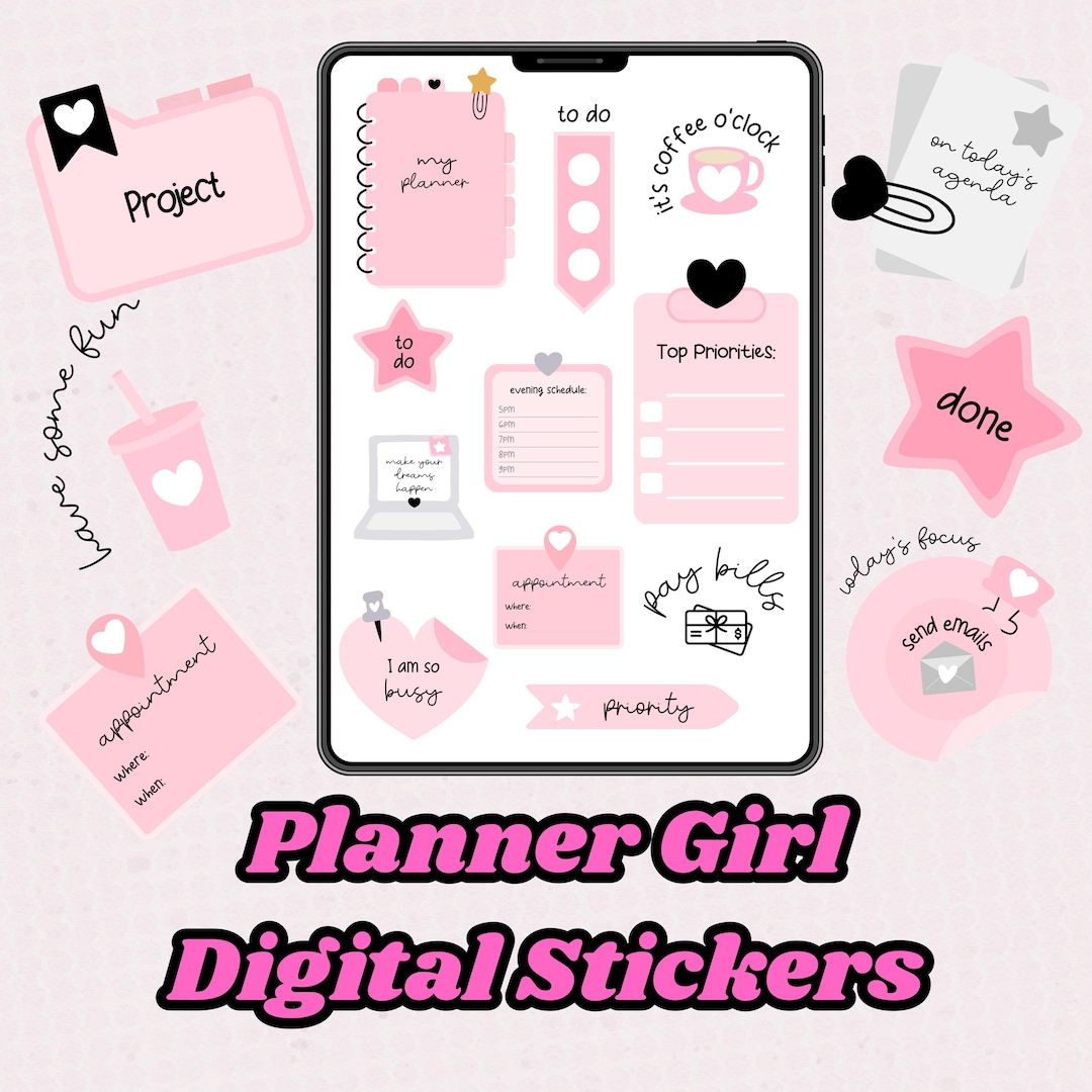 Pink To-do Stickers | Goodnotes Planner, Resell Rights (PDF Download ...