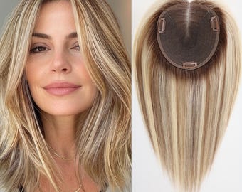 starluck Remy Human Hair Topper for Women 6×5 Inches Swiss Base SilkHug, 14 Inch