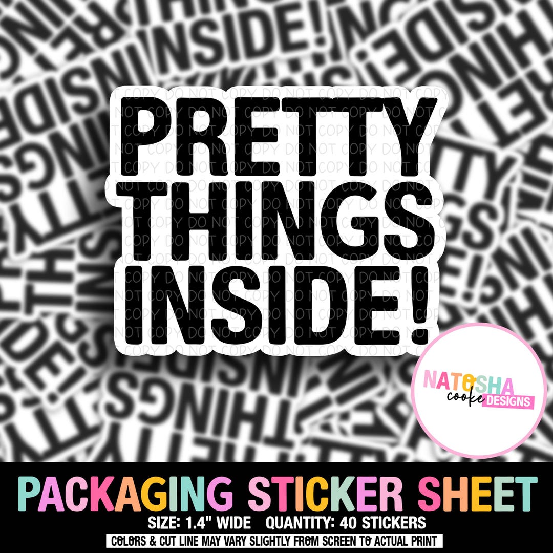 Pretty Things Inside | Packaging Sticker Sheet | Packaging Labels ...