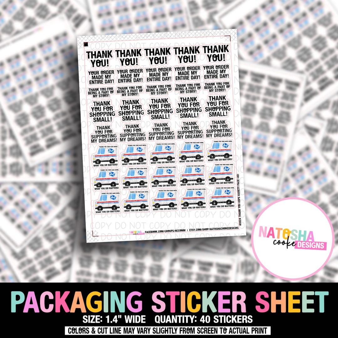 Usps Sticker Sheets Thank You USPS Variety Page | Packaging Sticker Sheet | Packaging ...