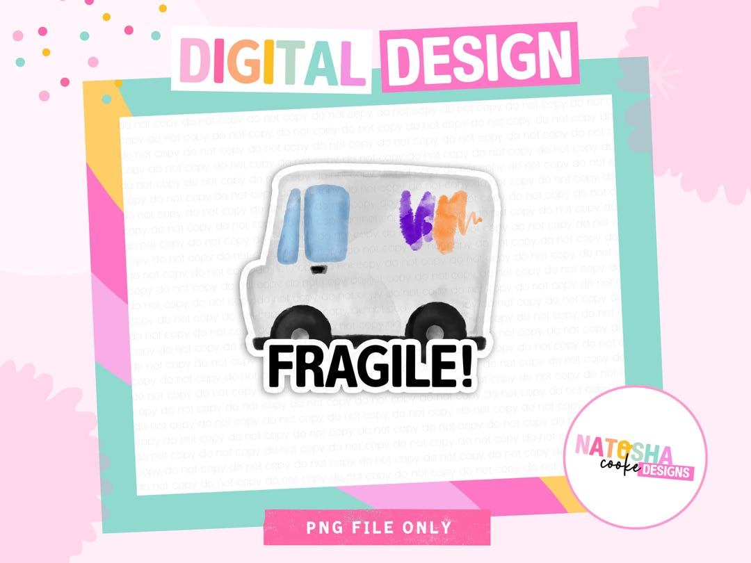 Fragile Delivery Truck Fedex Packaging Sticker Digital Design | PNG ...