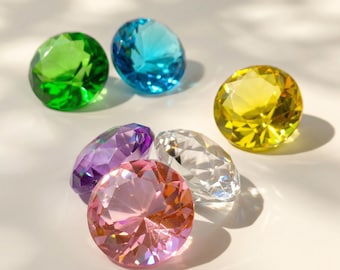 Joyas decorativas de vidrio de 8 colores con forma de diamante, decoración de mesa para bodas y fiestas, decoración de gemas de cristal dopaminérgico, pisapapeles prismático, regalo para damas de honor