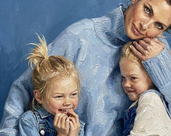 Handgemachtes Ölgemälde, Benutzerdefinierte Porträt auf Leinwand, Portrait vom Foto, Kundenspezifisches Porträt, Ölgemälde