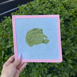 Grumpy Frog Needlepoint Canvas