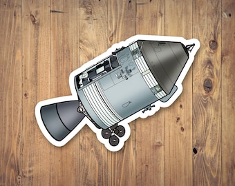 Space Ship Vinyl Decal | Apollo Command and Service (CSM), Space Waterproof Die-cut Sticker
