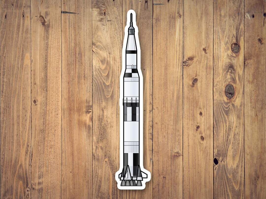 Astronaut on Apollo Saturn V Vinyl Decal | Outer Space Rocket ...