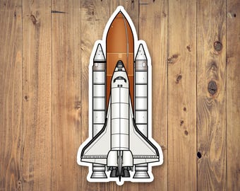 Space Shuttle Rocket Vinyl Decal | NASA Space Diecut Sticker