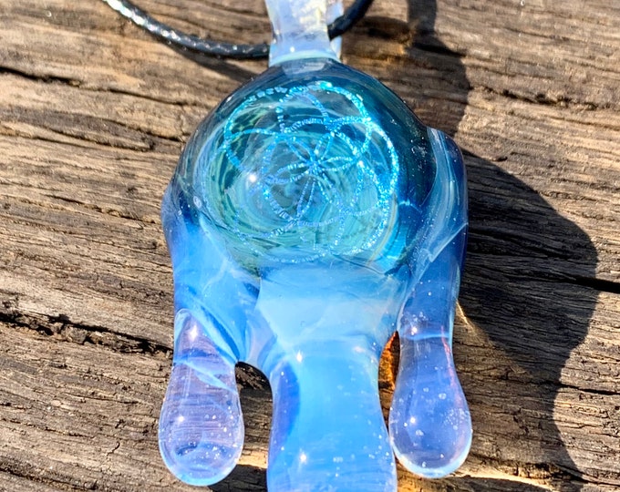 Seed of life dichroic/ghost drip pendant
