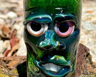 Experimental Green Face Shot Glass