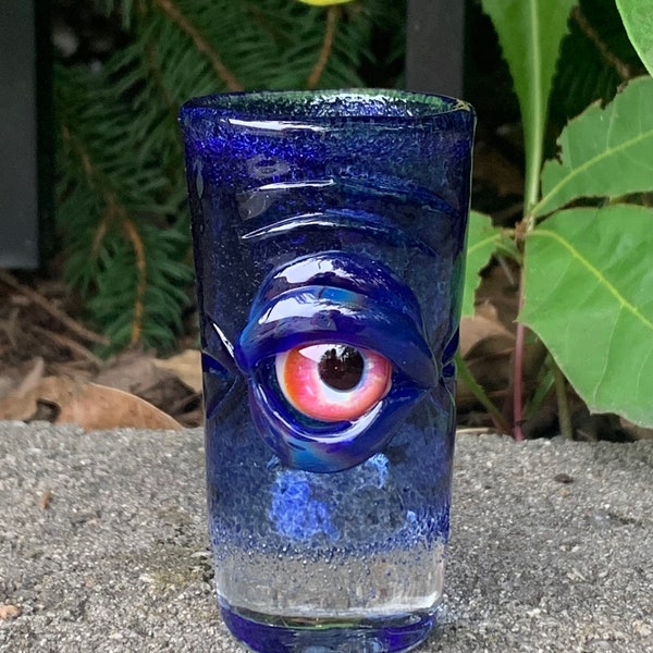 Cobalt Blue Evil Eye Ward Shot Glass