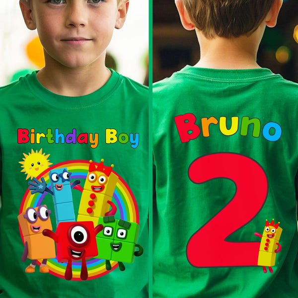 Personalized Block Numbers Birthday Shirt, Retro Mario Family Matching Tee