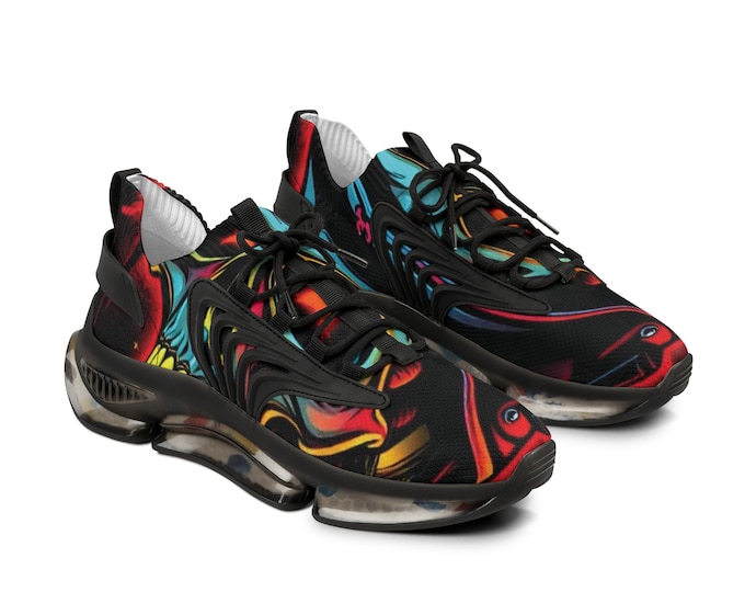 Abstract Color Skull Sneakers | Men's Mesh Sneakers