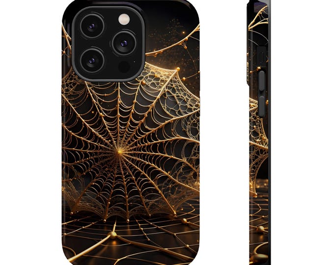 Golden Spiderweb Phone Case | Magnetic Impact-Resistant Case